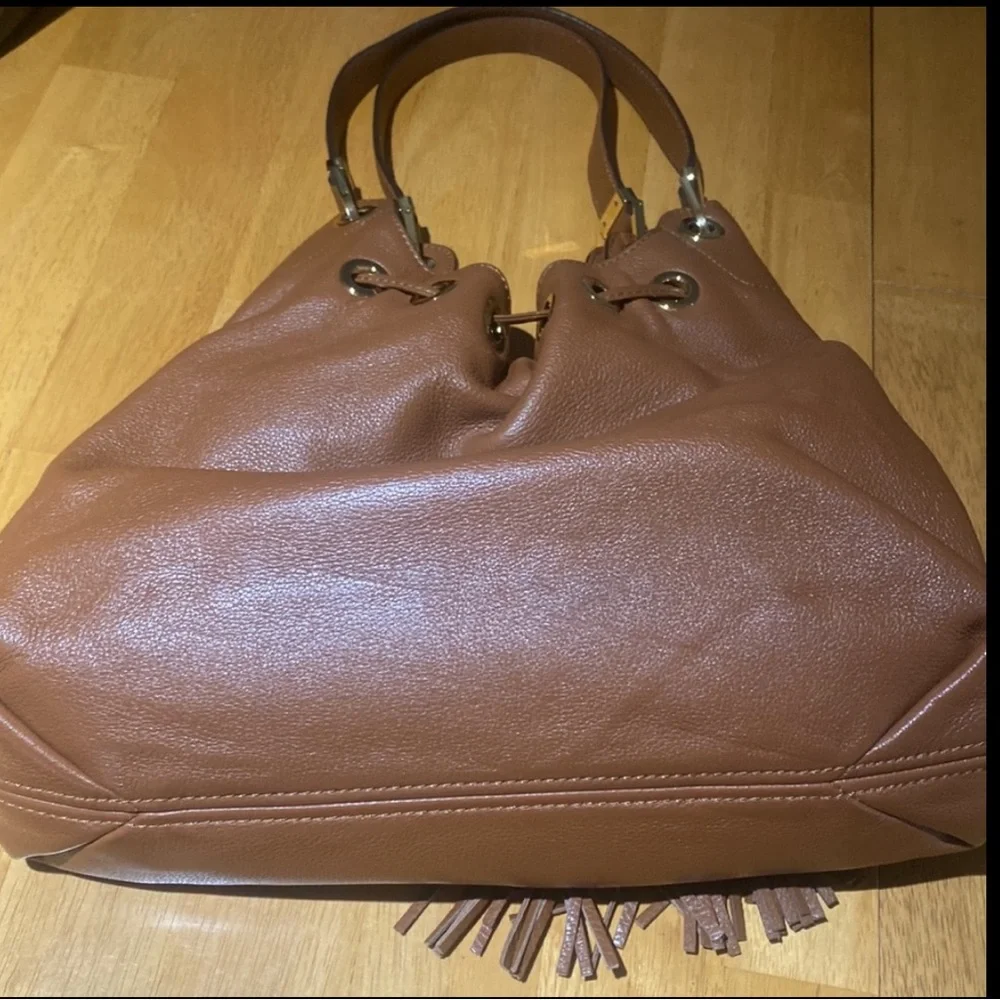 Michael Kors BROWN Shoulder Boho Bag. Skorpios Large Drawstring Shoulder Bag - Picture 7 of 12